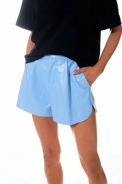 Grey Lab Candy Pu Shorts In Blue