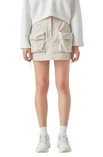 Grey Lab Cargo Miniskirt In Beige