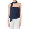 Grey Lab Choker Tie Top In Navy