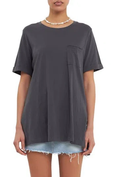 Grey Lab Classic Oversized Pocket T-shirt In Charcoal Grey