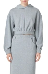 Grey Lab French Terry Cropped Hoodie In Heather Grey In Heather Grey
