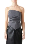 Grey Lab Drape Corset Top In Grey