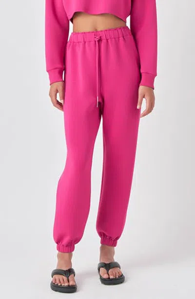 Grey Lab Drawstring Joggers In Pink