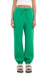 Grey Lab Drawstring Joggers In Green