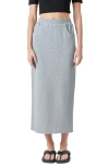 Grey Lab French Terry Maxi Skirt In Heather Grey