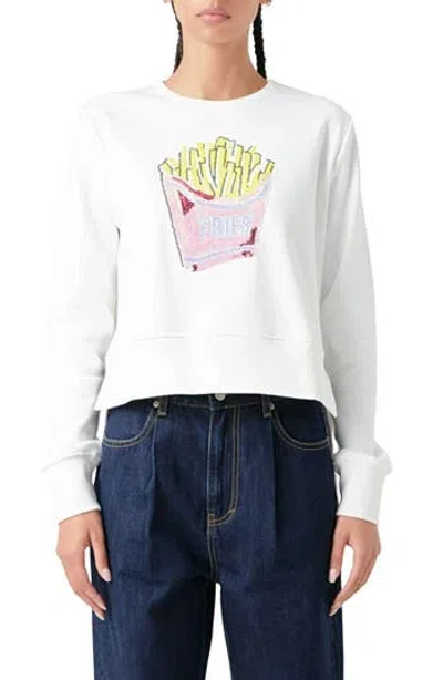 Grey Lab Fries Patch Sweatshirt In White