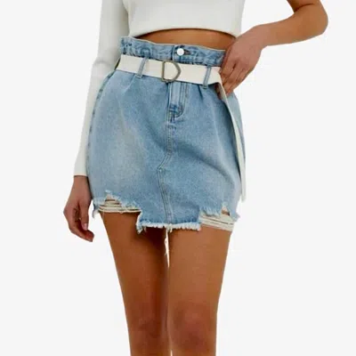 Grey Lab High Rise Denim Skirt In Blue