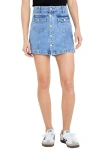 Grey Lab High Waist Button Front Denim Skort In Denim