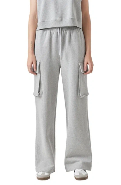 Grey Lab High Waist Wide Leg Cargo Sweatpants In Dark Heather Grey