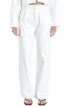 Grey Lab High Waist Wide Leg Pants In Off White