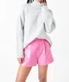 Grey Lab High Waisted Faux Leather Shorts In Pink