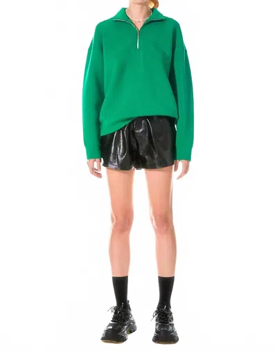 Grey Lab High-waisted Faux Leather Shorts In Black In Multi