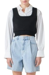 Grey Lab Layered Button-up Shirt In Black/white