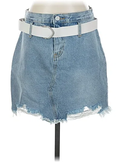 Pre-owned Grey Lab Los Angeles Denim Skirt In Blue
