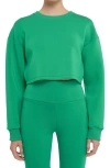 Grey Lab Lounge Wear Crop Crewneck Sweatshirt In Green