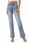 Grey Lab Meredith Slit Denim Jeans In Light Wash In White