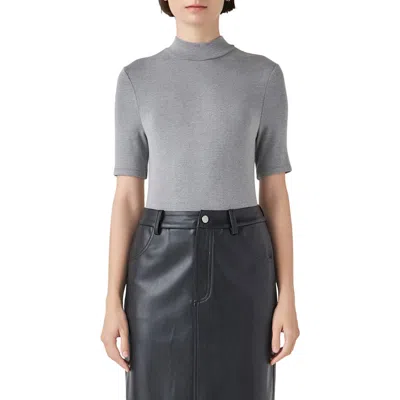 Grey Lab Mock Neck Bodysuit In Gray