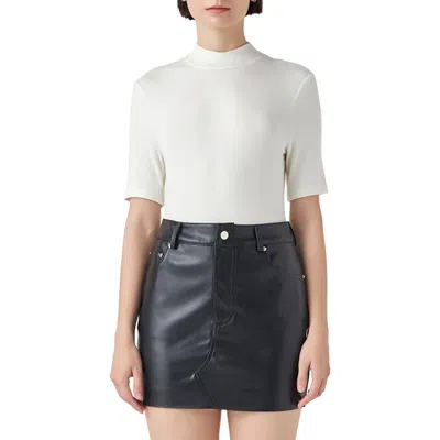 Grey Lab Mock Neck Bodysuit In White