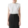 Grey Lab Open Back Crop T-shirt In White