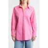 Grey Lab Oversize Cotton Button-up Shirt In Pink