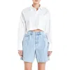 Grey Lab Oversize Crop Button-up Shirt In White