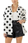 Grey Lab Oversize Polka Dot Cotton Shirt In White