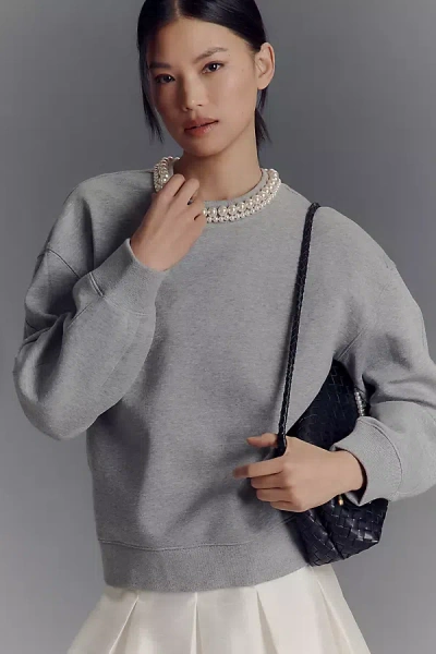 Grey Lab Pearl-neck Sweatshirt In Grey