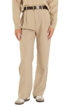 Grey Lab Pleated Wide Leg Pants In Tan