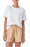 Grey Lab Power Shoulder Cotton T-shirt In White