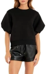 Grey Lab Puff Sleeve Sweatshirt In Black