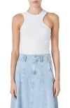 Grey Lab Rib Tank In White