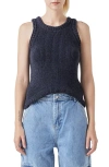 Grey Lab Ribbed Sleeveless Sweater In Navy