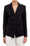 Grey Lab Ruched Blazer In Black