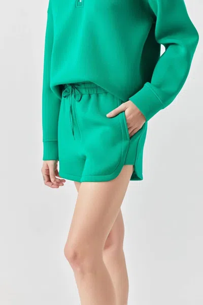 Grey Lab Scuba Shorts In Green