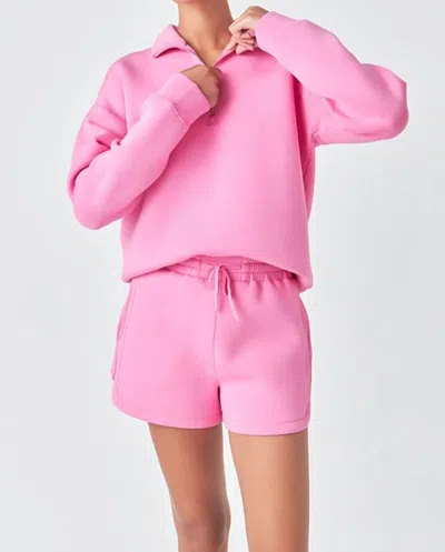 Grey Lab Scuba Sweatshorts In Pink