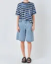 Grey Lab Sequin Stripe Top In Blue