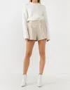 GREY LAB SHINY LEATHER SHORT IN TAUPE