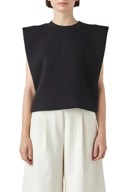 Grey Lab Soft Basic Top In Black