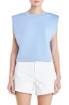Grey Lab Soft Muscle Crew-neck Top In Lightblue In Blue