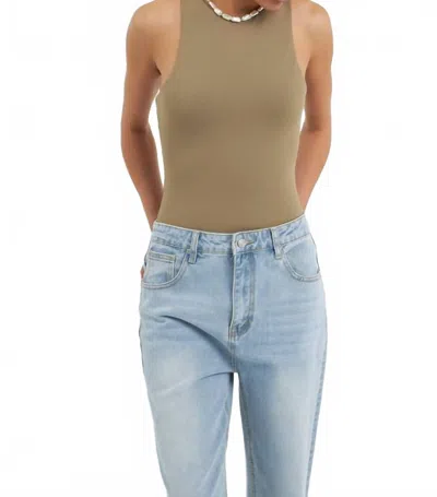 Grey Lab Solid Body Suit In Olive In Green