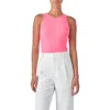 Grey Lab Solid Crewneck Bodysuit In Hot Pink