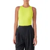 Grey Lab Solid Crewneck Bodysuit In Lime