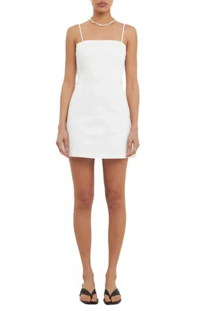 Grey Lab Square Neck Sleeveless Romper In White