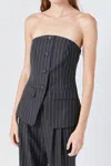 Grey Lab Strapless Vest Top In Charcoal