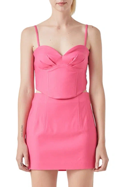 Grey Lab Women's Sweetheart Neck Bustier Top In Pink