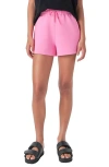 Grey Lab Tie Waist Scuba Shorts In Pink