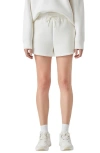 Grey Lab Tie Waist Scuba Shorts In Off White