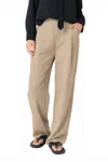 Grey Lab Wide Leg High Waisted Trouser In Khaki In Neutral