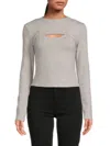 Grey Lab Women's 2-piece Ribbed Knit Top In Heather Grey