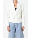 Grey Lab Women's Double Breasted Blazer In White